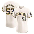 Milwaukee Brewers #53 Brandon Woodruff Player Cream CONTON Home Limited Elite Stitched Jerseys