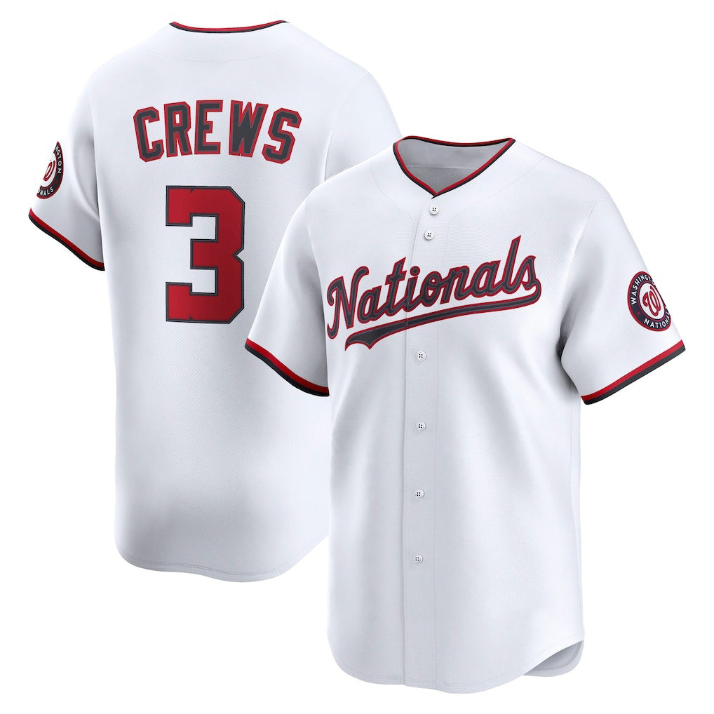 Washington Nationals #3 Dylan Crews White CONTON Home Limited Player Jersey