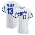 Kansas City Royals #13 Salvador Perez White CONTON Flex Base Stitched Jersey