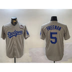 Los Angeles Dodgers #5 Freddie Freeman Grey CONTON 2024 World Series Cool Base Stitched Jersey