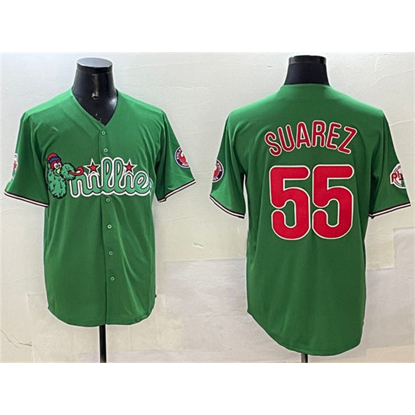 Philadelphia Phillies #55 Ranger Su¨¢rez Green CONTON Phanatic Limited Stitched Jersey