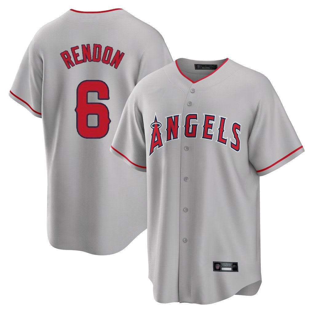 Los Angeles Angels #6 Anthony Rendon Player Gray CONTON Home Game Stitched Jerseys
