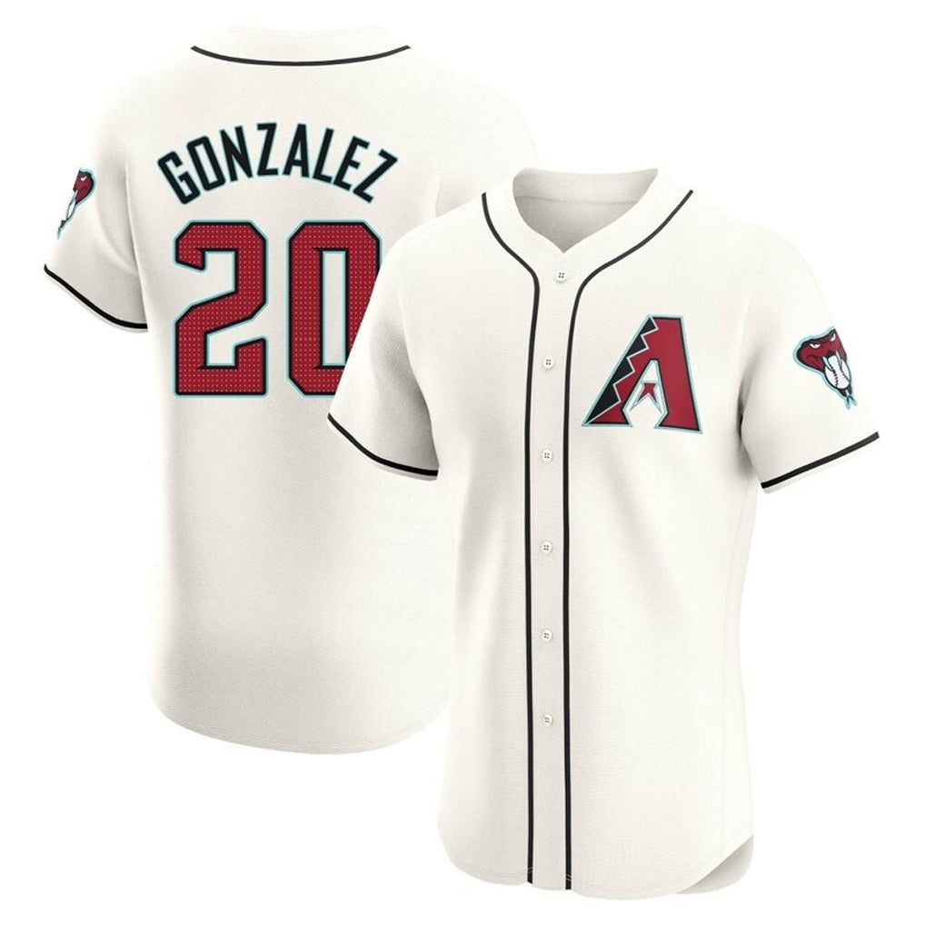 Arizona Diamondbacks #20 Luis Gonzalez Player Cream CONTON Limited Elite Home Game Stitched Jerseys