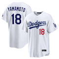 Los Angeles Dodgers #18 Yoshinobu Yamamoto Player White CONTON Home Game Stitched Jerseys