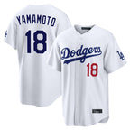 Los Angeles Dodgers #18 Yoshinobu Yamamoto Player White CONTON Home Game Stitched Jerseys