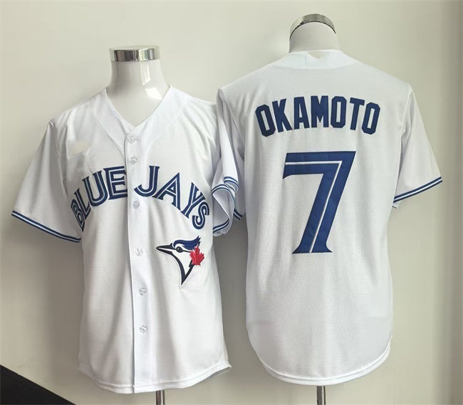 Toronto Blue Jays #7 Kazuma Okamoto White CONTON Home Limited Stitched Jersey