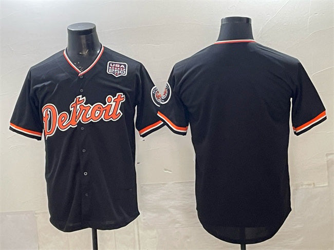 Detroit Tigers Blank Navy CONTON 2026 Alternate USA 250' Patch Vapor Premier Limited Stitched Jersey