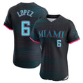 Miami Marlins #6 Otto Lopez Player Black CONTON City Connect Home Limited Elite Stitched Jerseys
