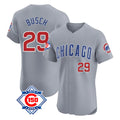 Chicago Cubs #29 Michael Busch Player Gray CONTON Road 150th Anniversary Limited Elite Home Stitched Jerseys