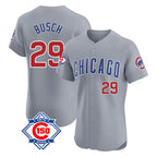 Chicago Cubs #29 Michael Busch Player Gray CONTON Road 150th Anniversary Limited Elite Home Stitched Jerseys