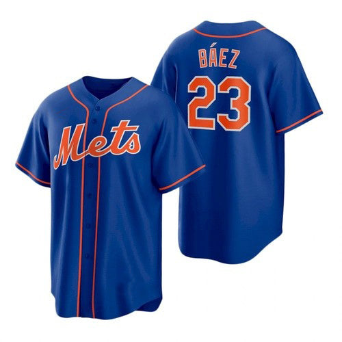 New York Mets #23 Javier Baez Royal CONTON Replica Alternate Jersey