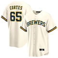 Milwaukee Brewers #65 Nestor Cortes Player Cream CONTON Home Game Stitched Jerseys