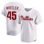 Philadelphia Phillies #45 Zack Wheeler White CONTON Home Limited Player Jersey