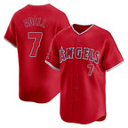 Los Angeles Angels #7 Jo Adell Player Red CONTON Home Limited Stitched Jerseys