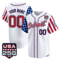 Custom Detroit Tigers America 250 Edition Vapor Premier Limited White CONTON Stitched Jerseys