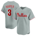 Philadelphia Phillies #3 Bryce Harper Gray CONTON Road Limited Player Jersey