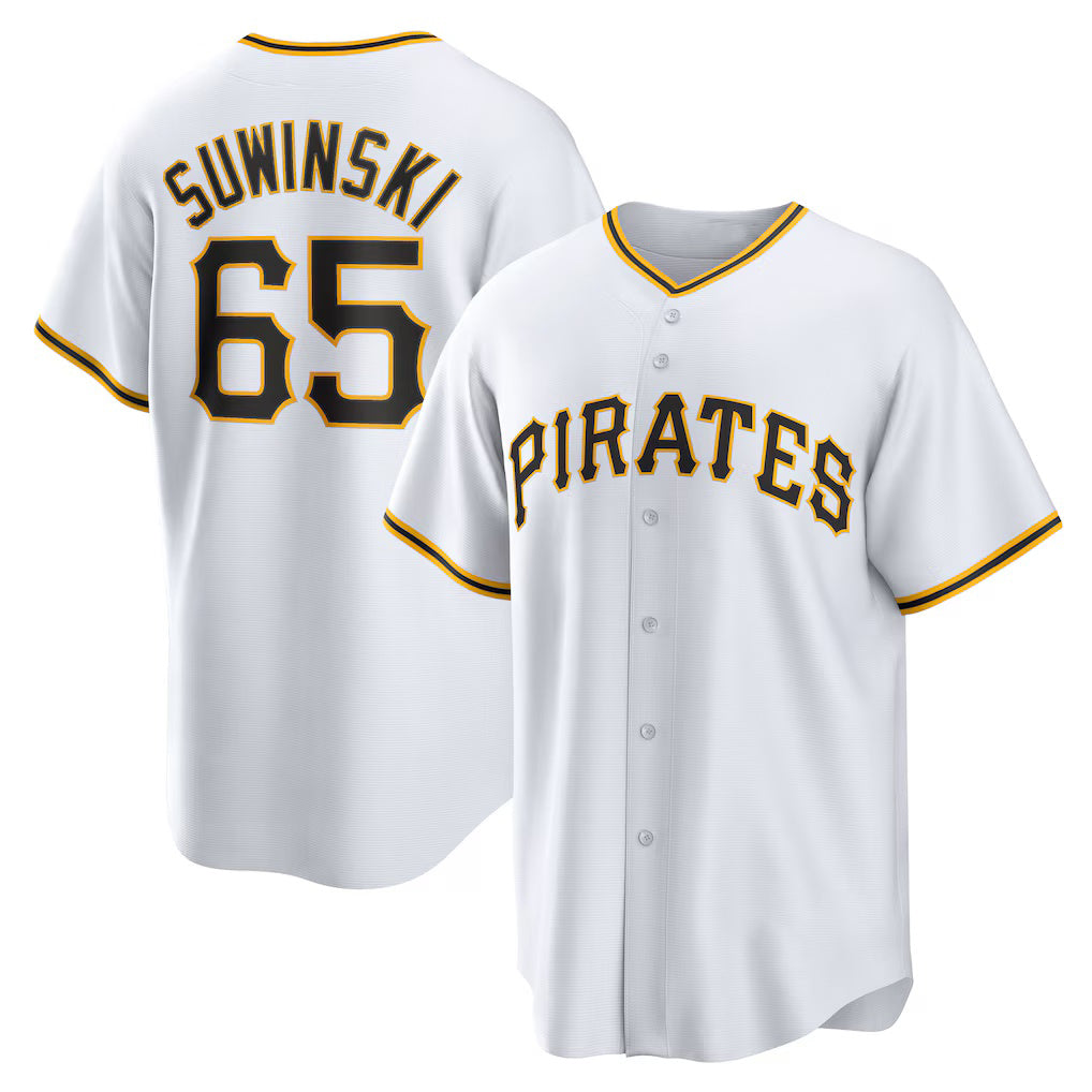 Pittsburgh Pirates #65 Jack Suwinski White CONTON Home Replica Jersey