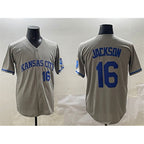 Kansas City Royals #16 Bo Jackson Gray CONTON 2024 Away Limited Stitched Jersey