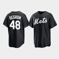 New York Mets #48 Jacob deGrom Black CONTON Cool Base Stitched Jersey