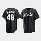 New York Mets #48 Jacob deGrom Black CONTON Cool Base Stitched Jersey