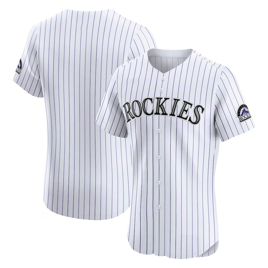 Colorado Rockies White CONTON Home Elite Jersey