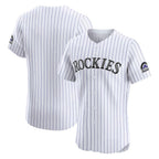 Colorado Rockies White CONTON Home Elite Jersey