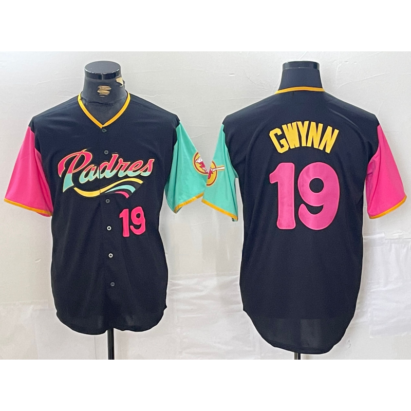San Diego Padres #19 Tony Gwynn Black CONTON City Connect Cool Base Stitched Jerseys