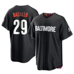 Baltimore Orioles #29 Samuel Basallo Player Black CONTON City Connect Home Game Stitched Jerseys