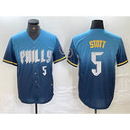Philadelphia Phillies #5 Bryson Stott Blue CONTON 2024 City Player Number Cool Base Stitched Jersey 2