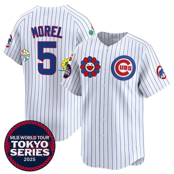 Chicago Cubs #5 Christopher Morel White CONTON 2025 Tokyo Series Limited Stitched Jersey