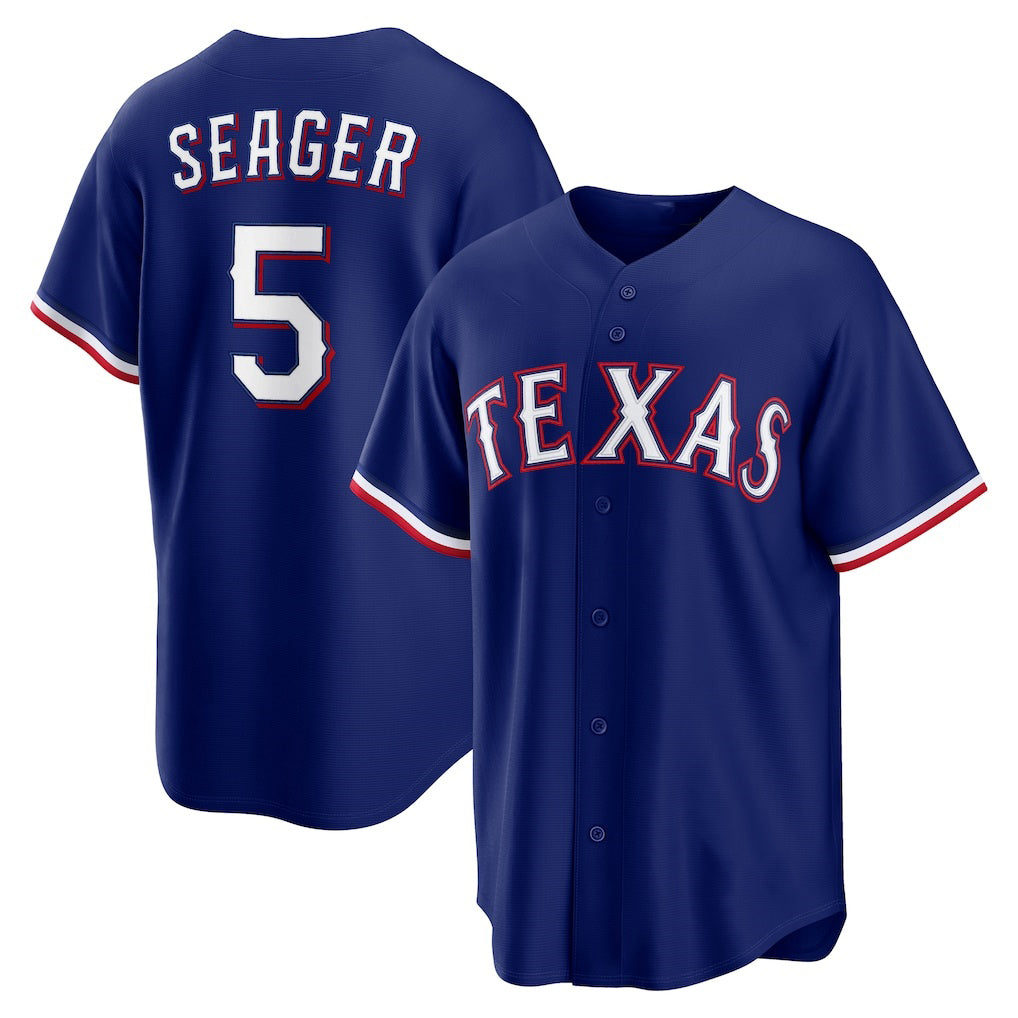 Texas Rangers #5 Corey Seager Royal CONTON Alternate 2 Replica Jersey