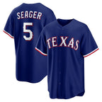Texas Rangers #5 Corey Seager Royal CONTON Alternate 2 Replica Jersey