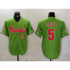 Philadelphia Phillies #5 Bryson Stott Number Green CONTON With Patch Stitched Cool Base Jersey