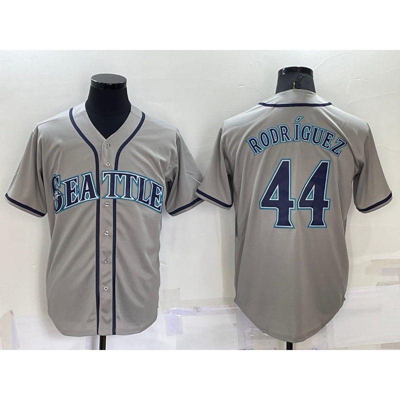 Seattle Mariners #44 Julio Rodriguez Grey CONTON Stitched Cool Base Jersey