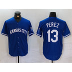 Kansas City Royals #13 Salvador Perez Royal CONTON Cool Base Stitched Jersey