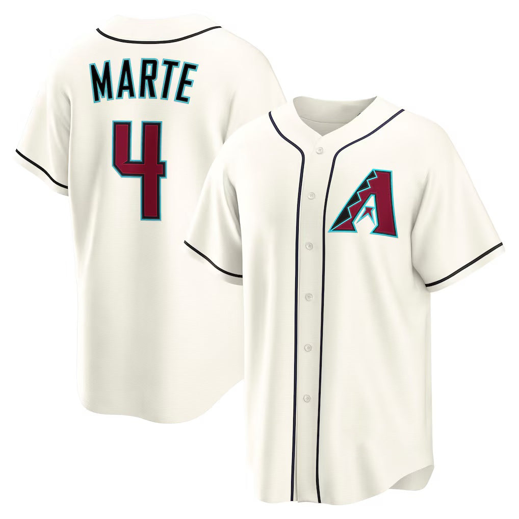 Arizona Diamondbacks #4 Ketel Marte Cream CONTON Home Replica Jersey