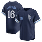 Kansas City Royals #16 Bo Jackson Navy CONTON City Connect Retired Player Jersey