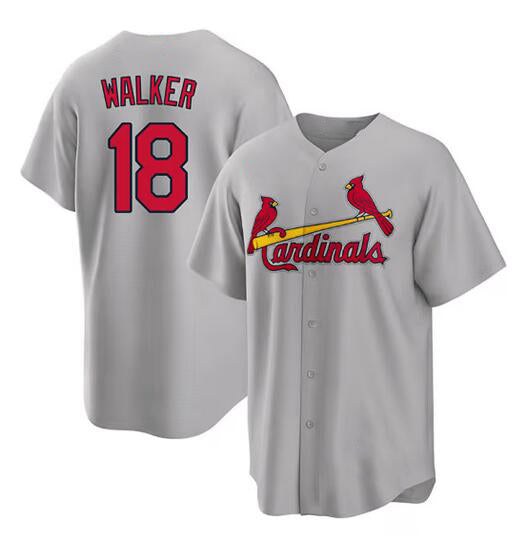 St. Louis Cardinals #18 Jordan Walker Grey CONTON Cool Base Stitched Jersey