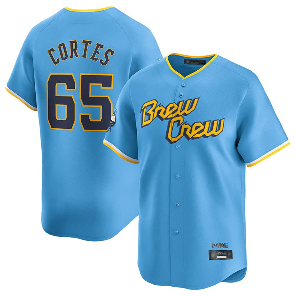 Milwaukee Brewers #65 Nestor Cortes Player Light Blue CONTON City Connect Home Limited Stitched Jerseys