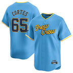 Milwaukee Brewers #65 Nestor Cortes Player Light Blue CONTON City Connect Home Limited Stitched Jerseys