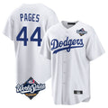 Los Angeles Dodgers #44 Andy Pages Player White CONTON World Series Game Home Stitched Jerseys