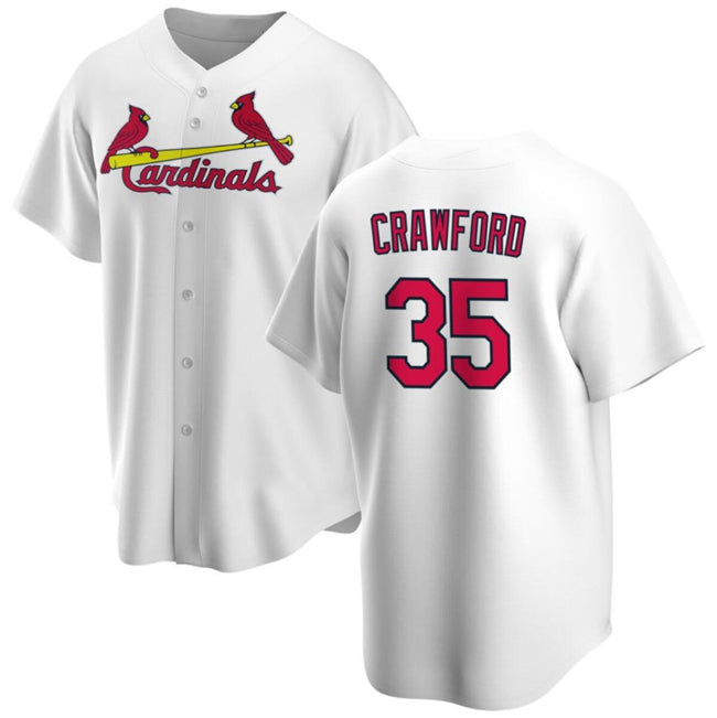 St. Louis Cardinals #35 Brandon Crawford White CONTON Cool Base Stitched Jersey
