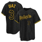 Los Angeles Dodgers #3 Edwin D¨ªaz Player Black Gold CONTON Limited Home Stitched Jerseys