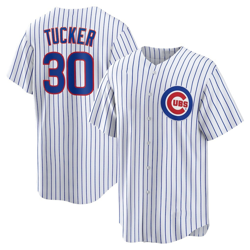 Chicago Cubs #30 Kyle Tucker White CONTON Home Replica Player Jersey