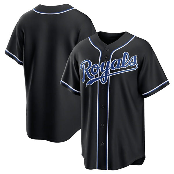 Kansas City Royals Blank Black CONTON Out Stitched Jersey