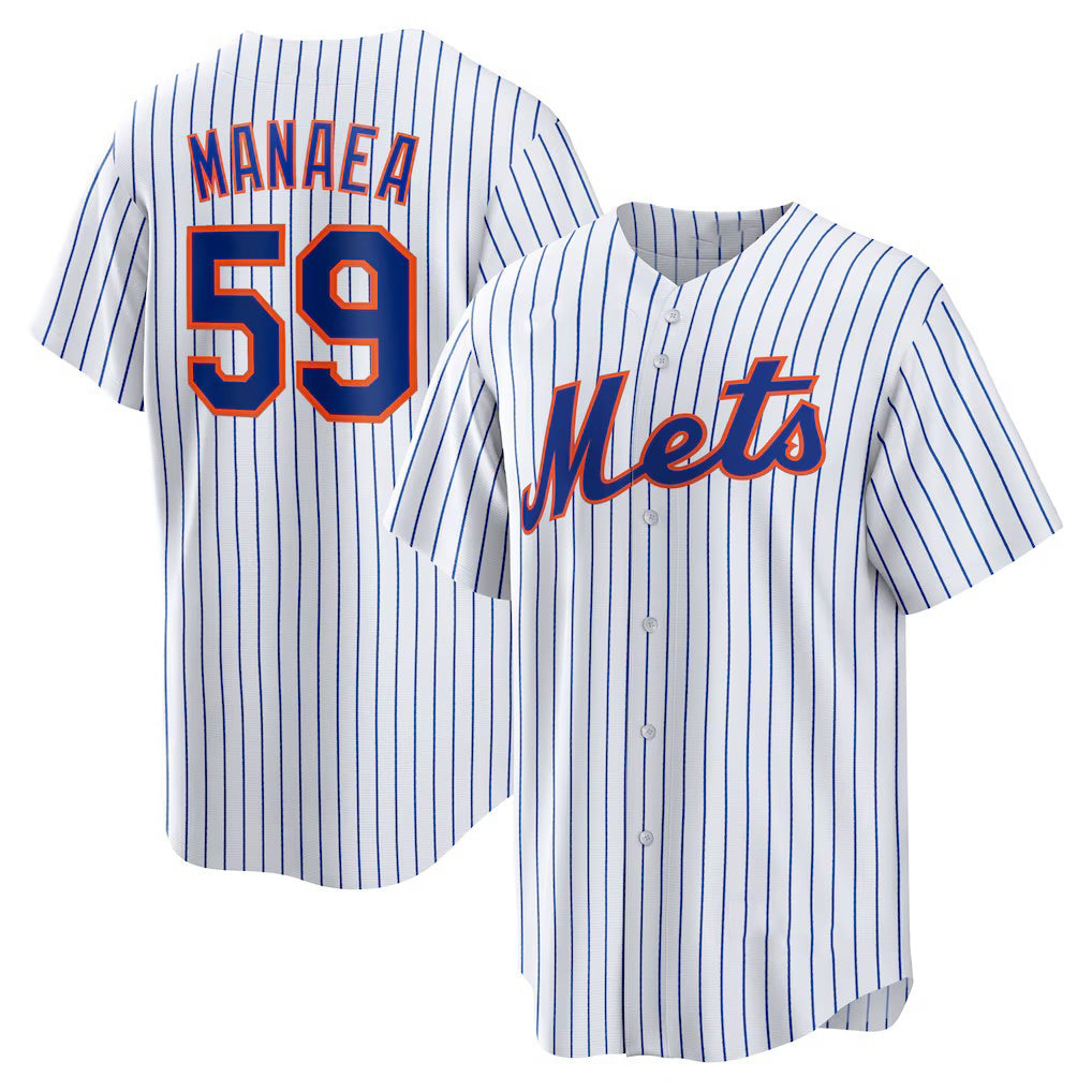 New York Mets #59 Sean Manaea White CONTON Home Replica Jersey