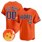 Custom San Diego Padres x Dragon Ball Orange CONTON Vapor Premier Limited Jersey - All Stitched
