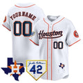 Custom Houston Astros 2024 Jackie Robinson Patch Vapor Premier Limited Jersey ¨C White 2 CONTON