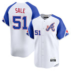 Atlanta Braves #51 Chris Sale Player White CONTON City Connect Limited Home Game Stitched Jerseys