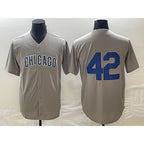 Chicago Cubs #42 Bruce Sutter Gray CONTON Stitched Cool Base Jersey